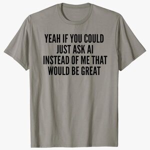 New AI ARTIFICIAL INTELLIGENCE GRAPHIC T-SHIRT MENS XL Funny Gift Slate